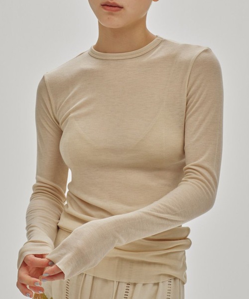 TODAYFUL(トゥデイフル)の「【TODAYFUL/トゥデイフル】Back Layered Long T-shirt/バックレイヤードロングTシャツ(Tシャツ/カットソー・レディース・グレー/キャメル・FREE)」の5枚目の写真