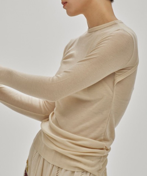 TODAYFUL(トゥデイフル)の「【TODAYFUL/トゥデイフル】Back Layered Long T-shirt/バックレイヤードロングTシャツ(Tシャツ/カットソー・レディース・グレー/キャメル・FREE)」の6枚目の写真