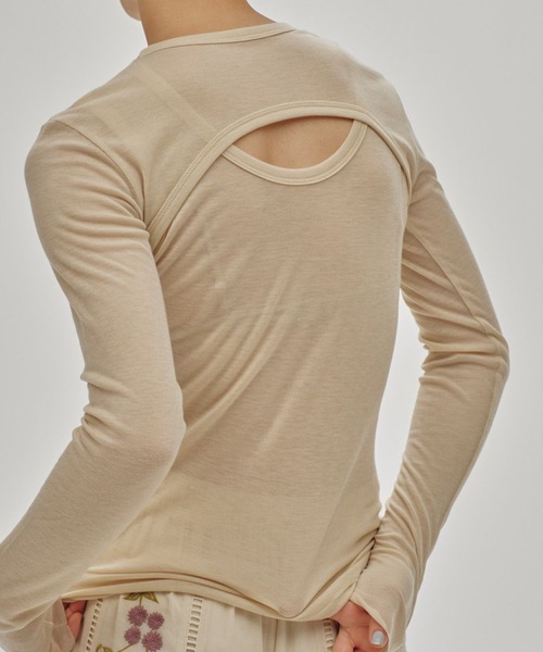 TODAYFUL(トゥデイフル)の「【TODAYFUL/トゥデイフル】Back Layered Long T-shirt/バックレイヤードロングTシャツ(Tシャツ/カットソー・レディース・グレー/キャメル・FREE)」の7枚目の写真