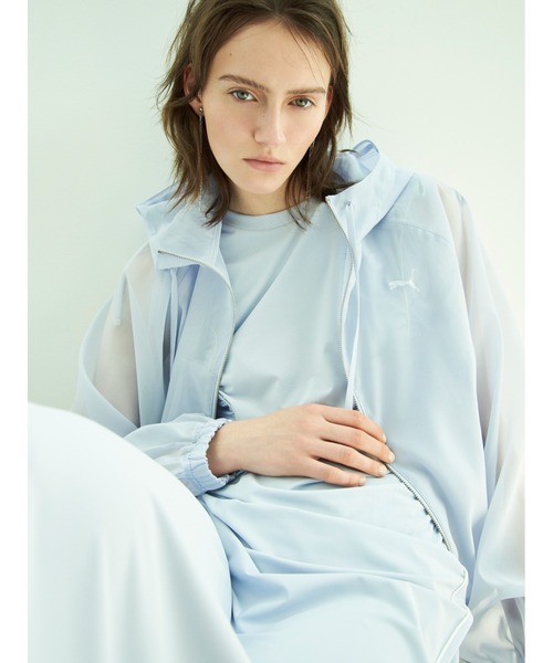 【美品】FRAY I.D PUMA パイピングデザインギャザーカットドレス　Ｍ FRAY I.D（フレイアイディー）の「【PUMA】パイピングデザイン