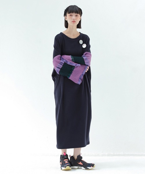 bedsidedrama（ベットサイドドラマ）の「Drift Sleeve Dress（ワンピース・レディース・ブラック/ネイビー・1）」の3枚目の写真