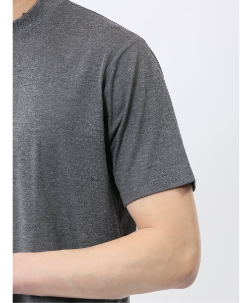 TAKA-Q（タカキュー）の「【接触冷感 ストレッチ】タカキュー スロープネック 半袖Tシャツ（Tシャツ/カットソー・メンズ・ネイビー/ブラック/グレー/ホワイト・MEDIUM/LARGE/X-LARGE/S）」の14枚目の写真
