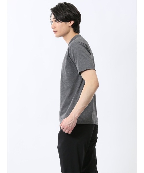 TAKA-Q（タカキュー）の「【接触冷感 ストレッチ】タカキュー スロープネック 半袖Tシャツ（Tシャツ/カットソー・メンズ・ネイビー/ブラック/グレー/ホワイト・MEDIUM/LARGE/X-LARGE/S）」の15枚目の写真