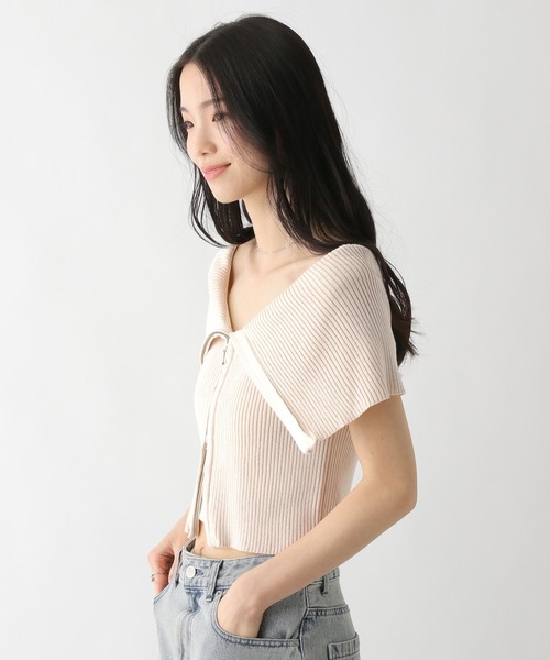 セール】WZIPオフショルニット（半袖） 452638（ニット/セーター