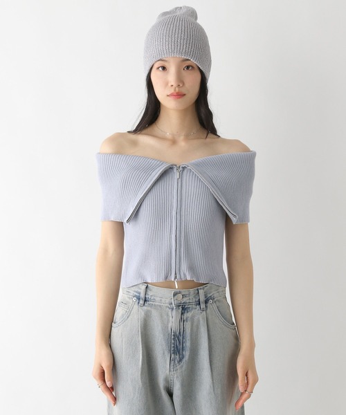 セール】WZIPオフショルニット（半袖） 452638（ニット/セーター