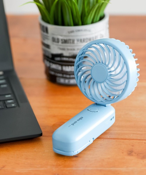 niko and...（ニコアンド）の「オリジナル ニコロゴ ダブルファン（アウトドアグッズ・レディース・イエロー/ブルー・0）」の3枚目の写真