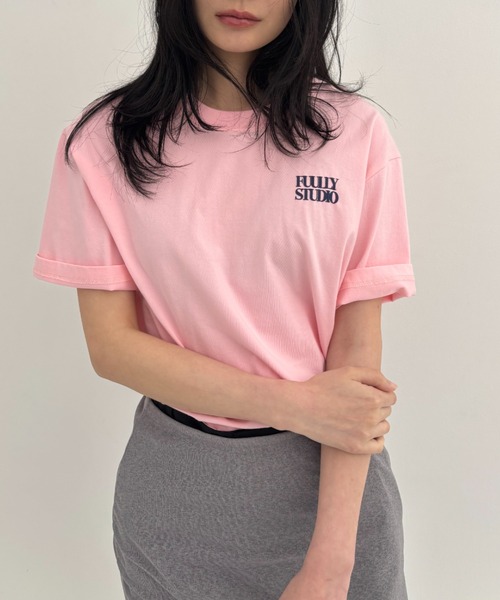 FUULLY STUDIO(フーリィーステューディオ)の「FUULLY STUDIOオリジナルT(Tシャツ/カットソー・レディース・ネイビー/ピンク/ホワイト/ライトイエロー・FREE)」の4枚目の写真