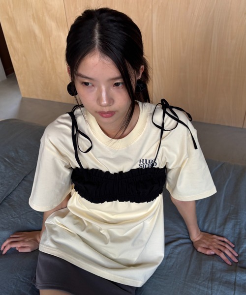 FUULLY STUDIO(フーリィーステューディオ)の「FUULLY STUDIOオリジナルT(Tシャツ/カットソー・レディース・ネイビー/ピンク/ホワイト/ライトイエロー・FREE)」の13枚目の写真