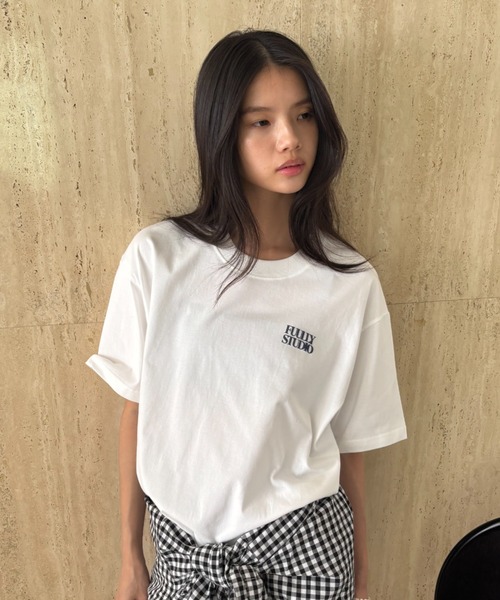 FUULLY STUDIO(フーリィーステューディオ)の「FUULLY STUDIOオリジナルT(Tシャツ/カットソー・レディース・ネイビー/ピンク/ホワイト/ライトイエロー・FREE)」の6枚目の写真