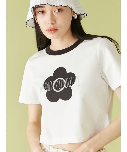 LILY BROWN×MARY QUANT】グリッターロゴリンガーTシャツ（T