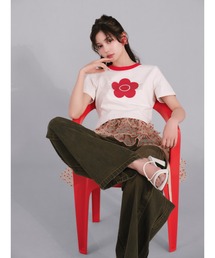 【LILY BROWN×MARY QUANT】グリッターロゴリンガーTシャツ