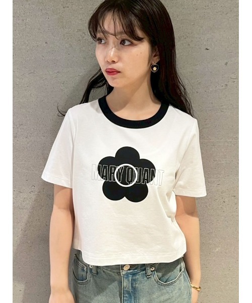 LILY BROWN×MARY QUANT】グリッターロゴリンガーTシャツ（T