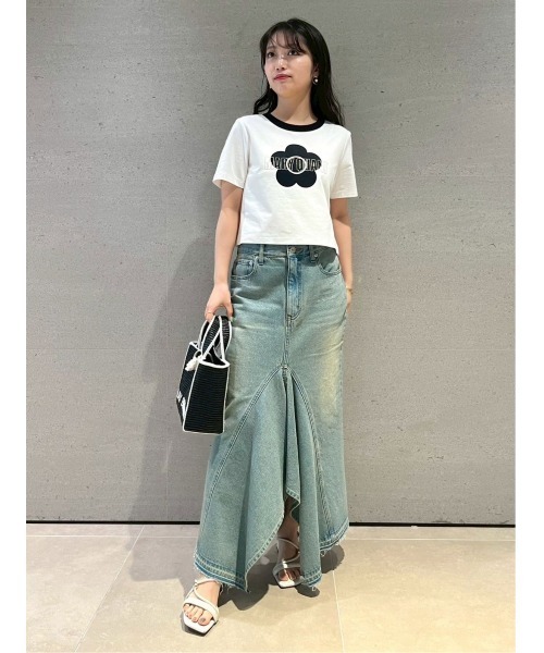 LILY BROWN(リリーブラウン)の「【LILY BROWN×MARY QUANT】グリッターロゴリンガーTシャツ(Tシャツ/カットソー・レディース・ホワイト/レッド・FREE)」の4枚目の写真