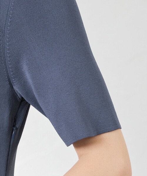 amaca(アマカ)の「布帛コンビニットワンピース(ワンピース・レディース・ベージュ/ダークネイビー・38/40)」の4枚目の写真