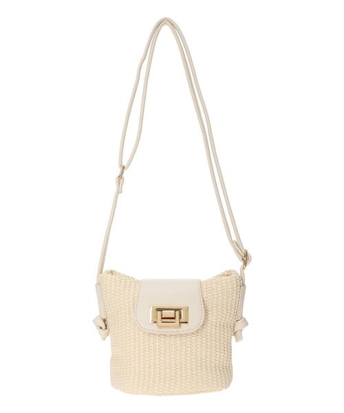 Te chichi TERRASSE(テチチテラス)の「雑材ミニショルダーバッグ《2025summer catalog item》(ハンドバッグ・レディース・オフホワイト/ブラック・F)」の3枚目の写真