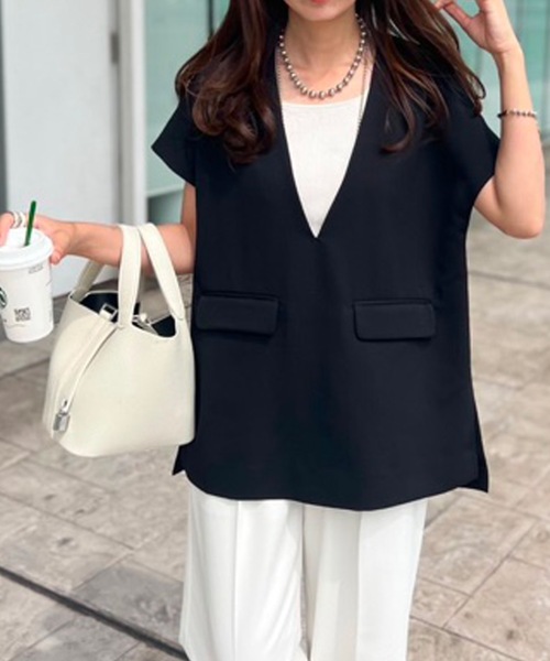 専用です！美品！ENFOLD リネンライク プルオーバー　ブラック ENFOLD リネンライク Half Sleeve PULLOVER ￥25,300 col.beige