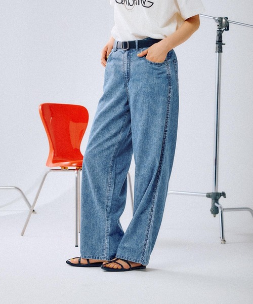 LEPSIM(レプシィム)の「ストレートデニムパンツ 290487(デニムパンツ・レディース・チャコールグレー/ネイビー/ブルー・MEDIUM/LARGE)」の10枚目の写真