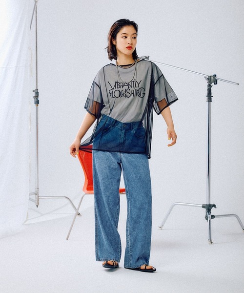 LEPSIM(レプシィム)の「ストレートデニムパンツ 290487(デニムパンツ・レディース・チャコールグレー/ネイビー/ブルー・MEDIUM/LARGE)」の14枚目の写真