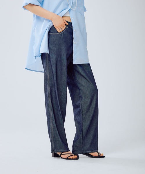 LEPSIM(レプシィム)の「ストレートデニムパンツ 290487(デニムパンツ・レディース・チャコールグレー/ネイビー/ブルー・MEDIUM/LARGE)」の17枚目の写真