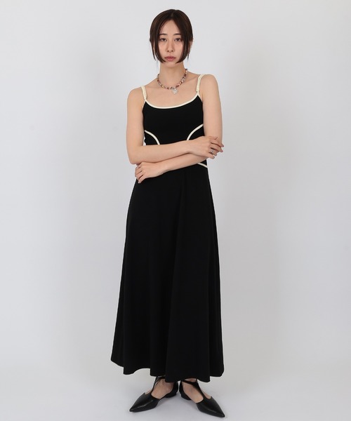 bicolor piping camisole one piece（ワンピース）｜SUWDEE