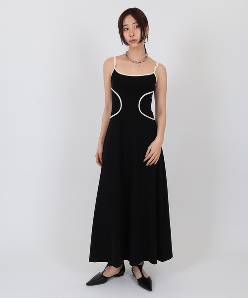 ワンピース pipi bicolor piping camisole one piece（ワンピース）｜SUWDEE