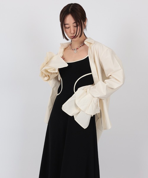 ワンピース pipi bicolor piping camisole one piece（ワンピース）｜SUWDEE