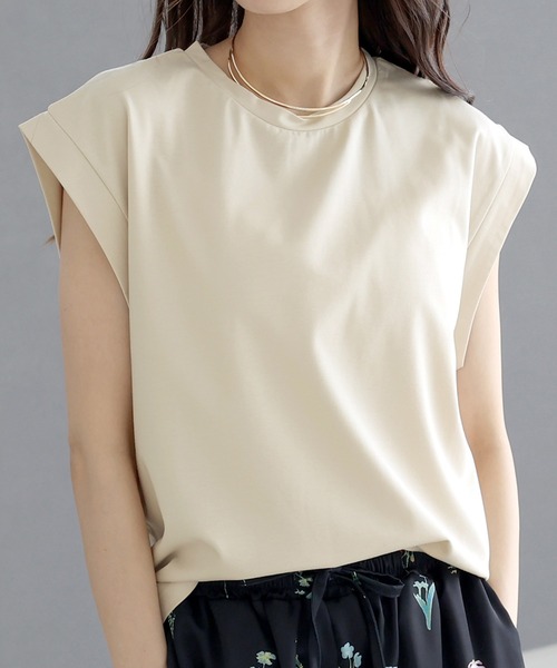 Aletta vita(アレッタビータ)の「シルケットライクフレンチカットソー(Tシャツ/カットソー・レディース・ベージュ/ブラック/オフホワイト・M)」の3枚目の写真