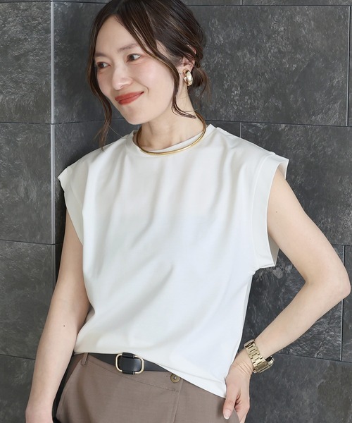 Aletta vita(アレッタビータ)の「シルケットライクフレンチカットソー(Tシャツ/カットソー・レディース・ベージュ/ブラック/オフホワイト・M)」の2枚目の写真