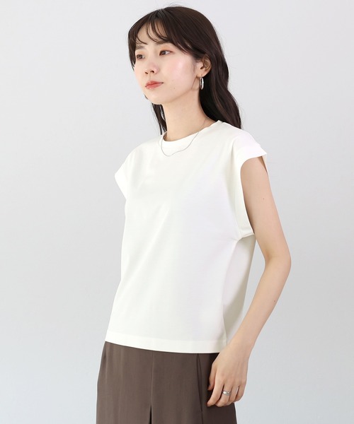 Aletta vita(アレッタビータ)の「シルケットライクフレンチカットソー(Tシャツ/カットソー・レディース・ベージュ/ブラック/オフホワイト・M)」の10枚目の写真