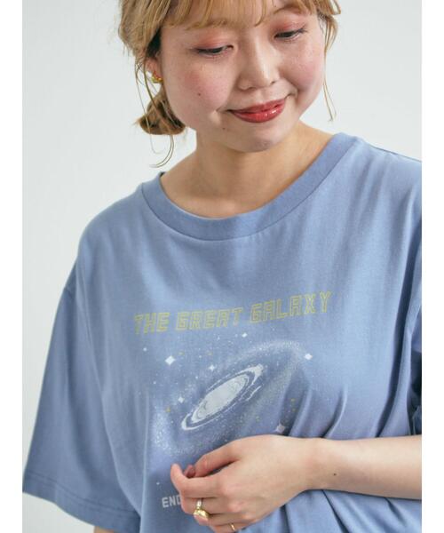 SM2(エスエムツー)の「ギャラクシープリントTシャツ(Tシャツ/カットソー・レディース・ブルー/オフホワイト/ブラック・F)」の4枚目の写真