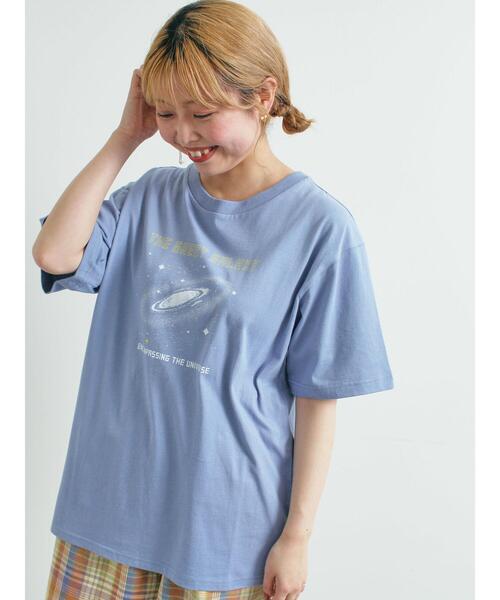 SM2(エスエムツー)の「ギャラクシープリントTシャツ(Tシャツ/カットソー・レディース・ブルー/オフホワイト/ブラック・F)」の6枚目の写真