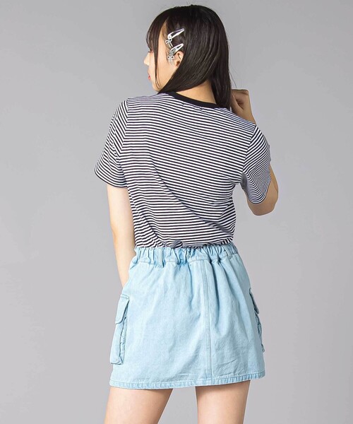 ZIDDY（ジディ）の「チェーン付きショートボトム(130~160cm)（スカート・キッズ・ブルー/グレー・150cm/140cm/130cm/FREE）」の6枚目の写真