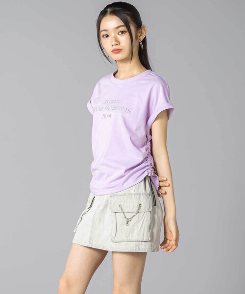 ZIDDY（ジディ）の「チェーン付きショートボトム(130~160cm)（スカート・キッズ・ブルー/グレー・150cm/140cm/130cm/FREE）」の8枚目の写真