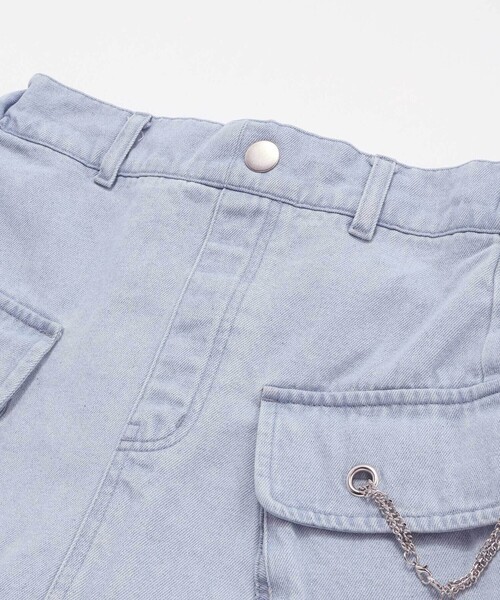 ZIDDY（ジディ）の「チェーン付きショートボトム(130~160cm)（スカート・キッズ・ブルー/グレー・150cm/140cm/130cm/FREE）」の11枚目の写真