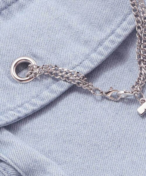 ZIDDY（ジディ）の「チェーン付きショートボトム(130~160cm)（スカート・キッズ・ブルー/グレー・150cm/140cm/130cm/FREE）」の13枚目の写真