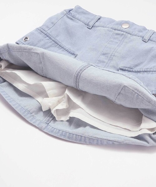ZIDDY（ジディ）の「チェーン付きショートボトム(130~160cm)（スカート・キッズ・ブルー/グレー・150cm/140cm/130cm/FREE）」の15枚目の写真