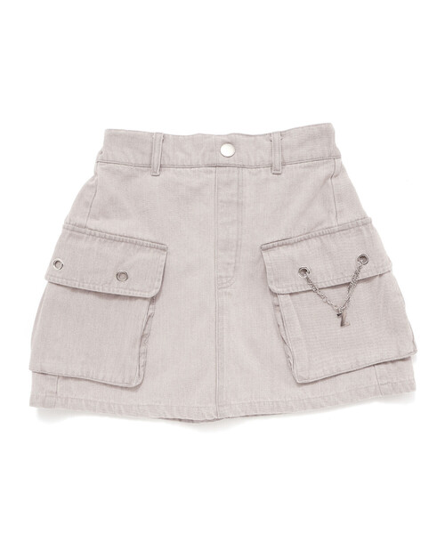 ZIDDY（ジディ）の「チェーン付きショートボトム(130~160cm)（スカート・キッズ・ブルー/グレー・150cm/140cm/130cm/FREE）」の18枚目の写真
