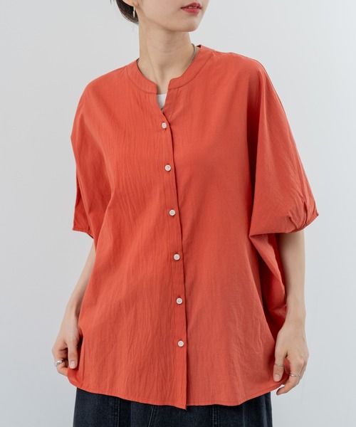 refinedworks（リファインドワークス）の「【refinedworks】体型カバー も叶う リラックス シャツ（シャツ/ブラウス・レディース・ホワイト/オレンジ/ブラック・FREE）」の3枚目の写真