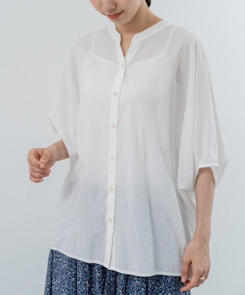 refinedworks（リファインドワークス）の「【refinedworks】体型カバー も叶う リラックス シャツ（シャツ/ブラウス・レディース・ホワイト/オレンジ/ブラック・FREE）」の5枚目の写真