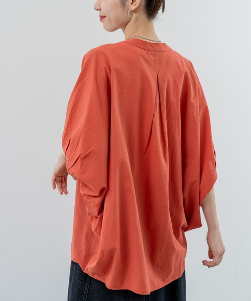 refinedworks（リファインドワークス）の「【refinedworks】体型カバー も叶う リラックス シャツ（シャツ/ブラウス・レディース・ホワイト/オレンジ/ブラック・FREE）」の9枚目の写真