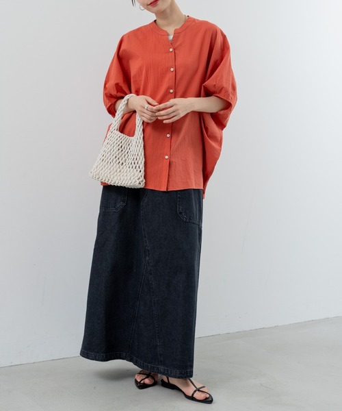 refinedworks（リファインドワークス）の「【refinedworks】体型カバー も叶う リラックス シャツ（シャツ/ブラウス・レディース・ホワイト/オレンジ/ブラック・FREE）」の22枚目の写真