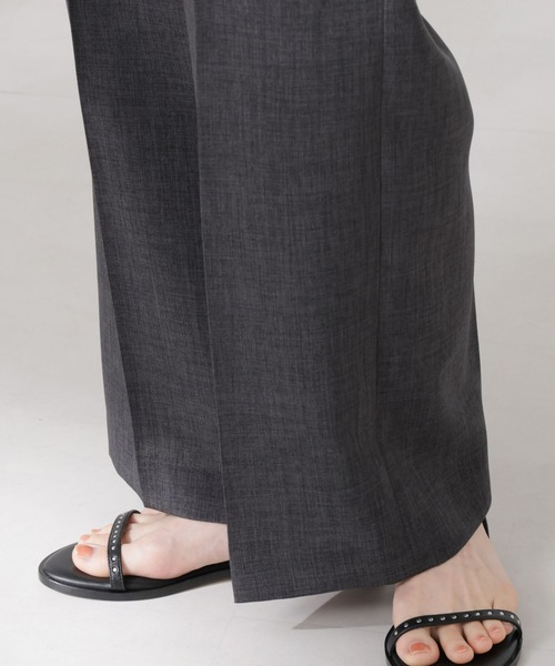 NANO universe（ナノユニバース）の「リネンライクセンタープレスタックパンツ(セットアップ可)（その他パンツ・レディース・ブラウン/ベージュ/チャコール・FREE）」の16枚目の写真