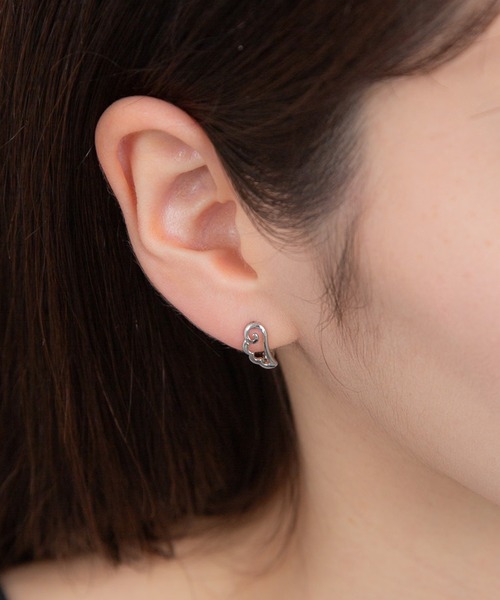 ワンタッチ エンジェルフェザーモチーフピアス（ピアス（両耳用