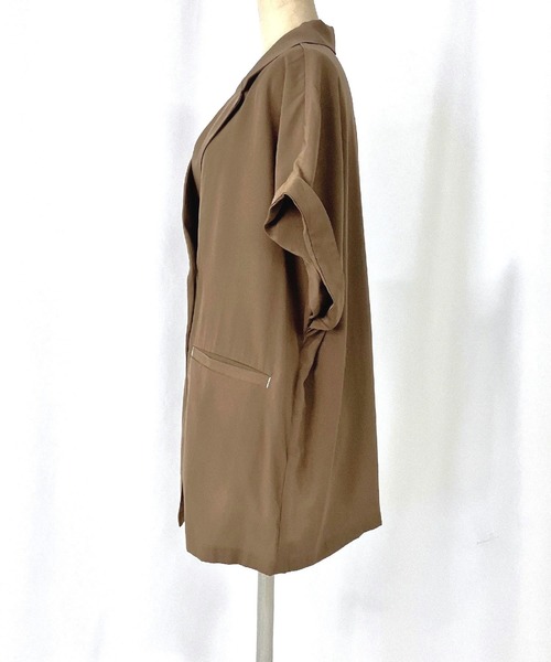 Q（キュー）の「ダブルブレストジレジャケット（テーラードジャケット・レディース・チャコールグレー/オリーブ/ベージュ・MEDIUM）」の11枚目の写真