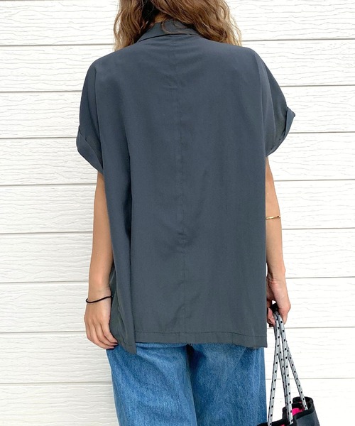 Q（キュー）の「ダブルブレストジレジャケット（テーラードジャケット・レディース・チャコールグレー/オリーブ/ベージュ・MEDIUM）」の19枚目の写真