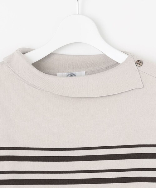J.PRESS（ジェイプレス）の「【WEB限定カラーあり・洗える・抗菌防臭】COTTON POLYESTER ボーダー 襟付き ニット（ニット/セーター・レディース・ライトグレー系1/ブラウン系1/ネイビー系1・LARGE/MEDIUM）」の13枚目の写真