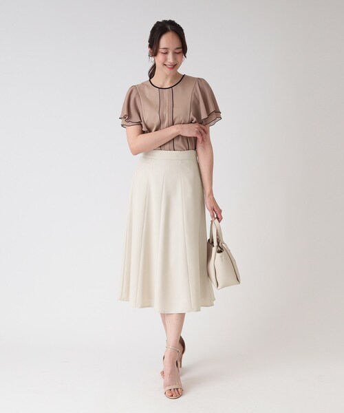 DT♪ JOAN リネンキャンバスのストレートスカート 関税込 セール】SHIPS any: リネン ミックス 千鳥柄 ハイウエスト