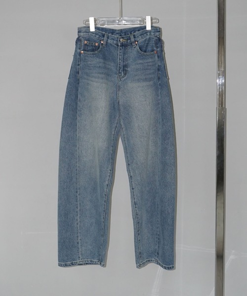 サイド切り替え ダブルポケットワイドデニム chw25s072-ファッション