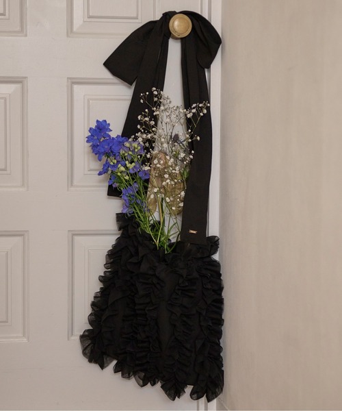 loin nuit(ロワンニュイ)の「tulle ribbon multiway bag / チュールリボンマルチウェイバッグ(ショルダーバッグ・レディース・ブラック/ライトグレー/ピンク・FREE)」の2枚目の写真