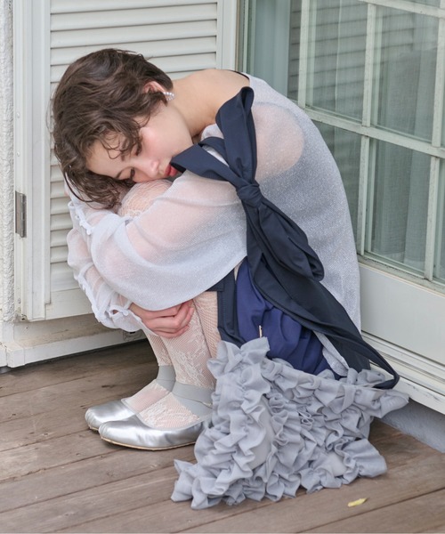 loin nuit(ロワンニュイ)の「tulle ribbon multiway bag / チュールリボンマルチウェイバッグ(ショルダーバッグ・レディース・ブラック/ライトグレー/ピンク・FREE)」の10枚目の写真